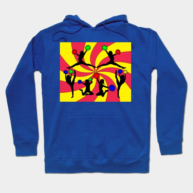 Dancing Cheerleader Cheers With Pom Poms Hoodie by flofin